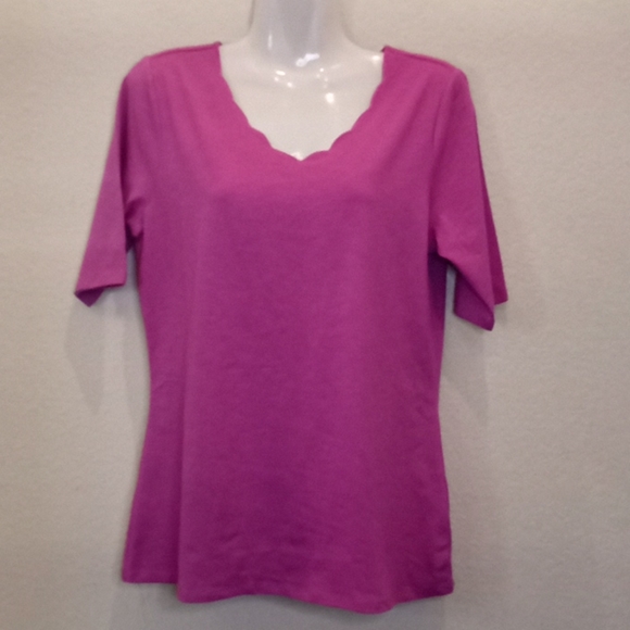 Lemon Way Pink Scalloped Neck Knit Top - Picture 4 of 13